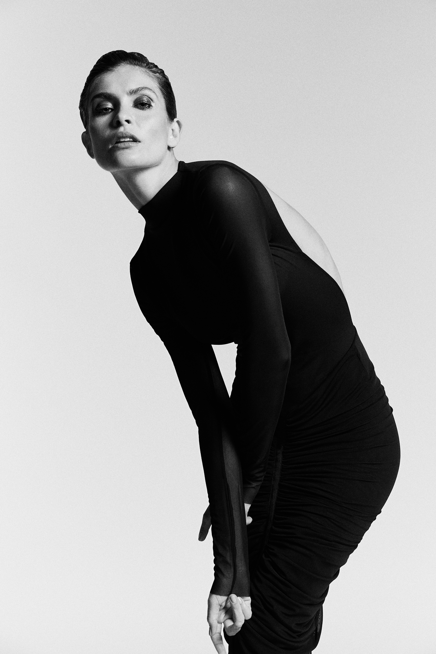Minimalist black and white portrait
